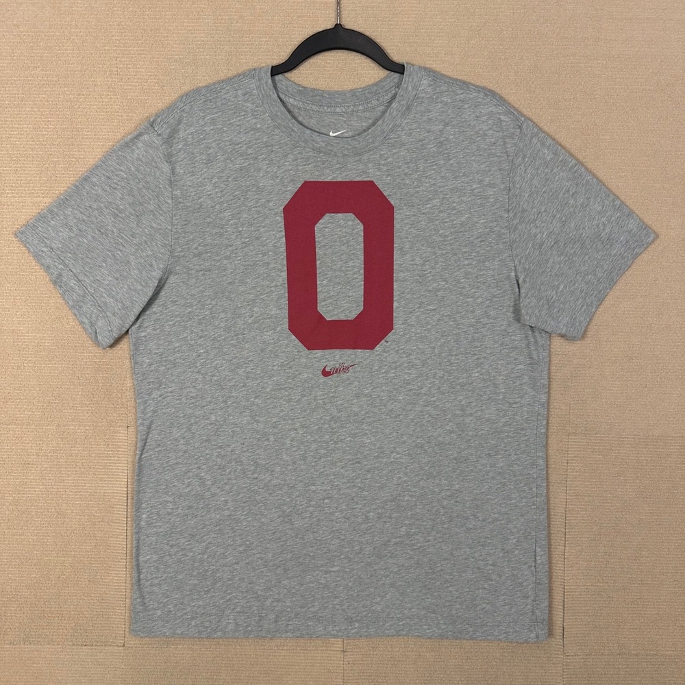 Nike Oklahoma Sooners T-Shirt Mens Large Gray NCAA Tri-Blend Tee Collegiate